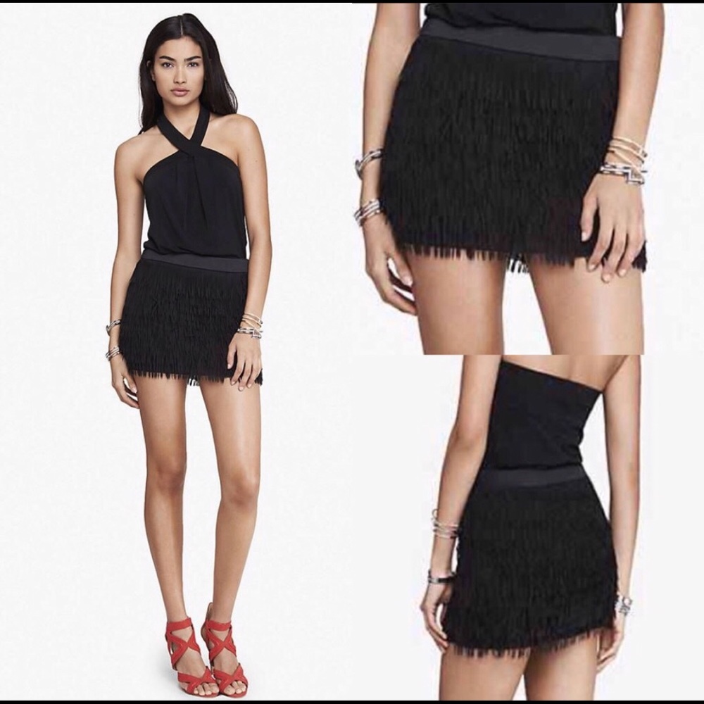 Express fringe mini skirt size 00